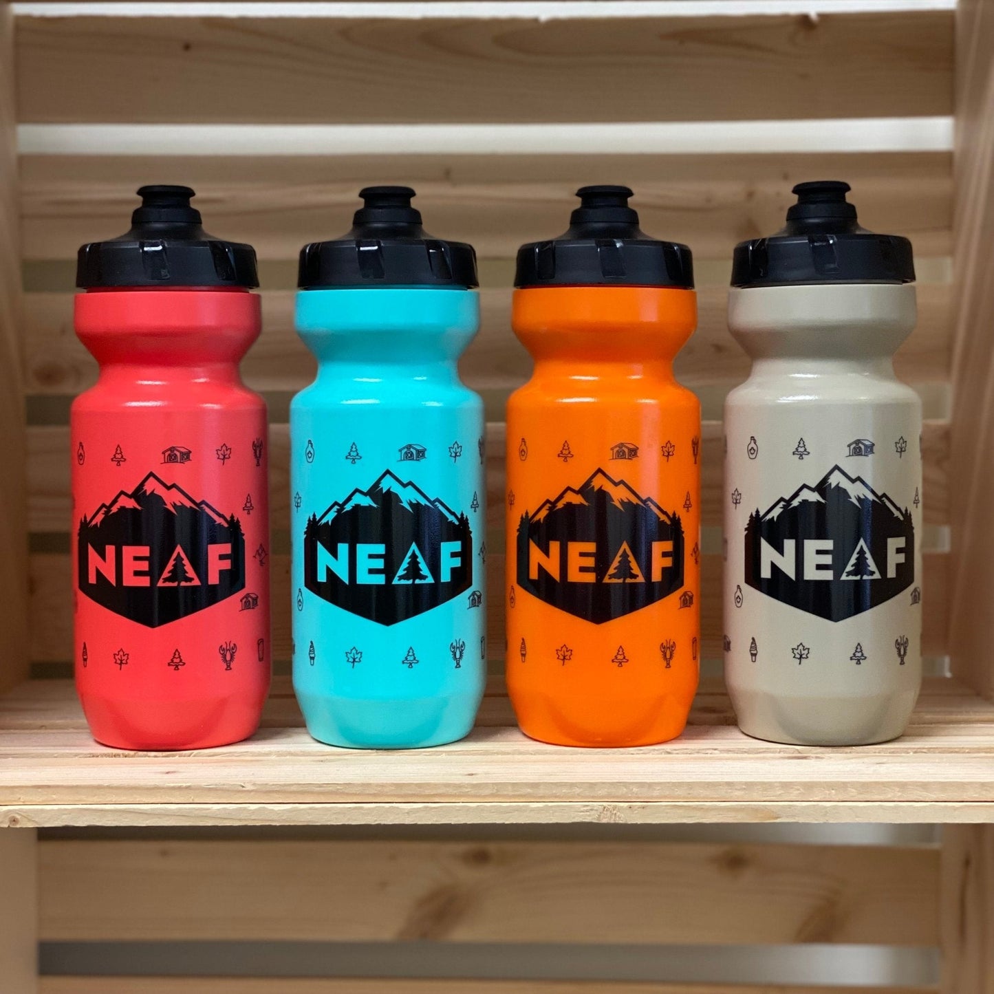 NEAF 22oz Purist Water Bottle Black Caps