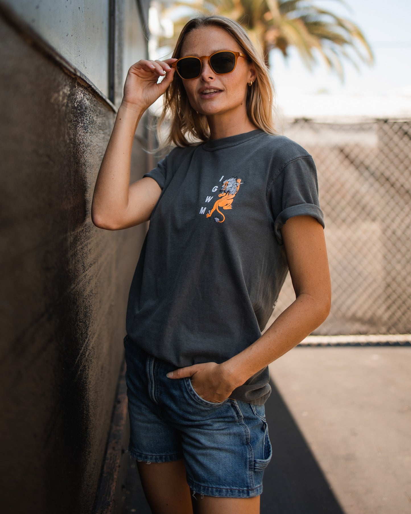 "Nothing But The Blood" Mineral Wash Premium Pepper Tee