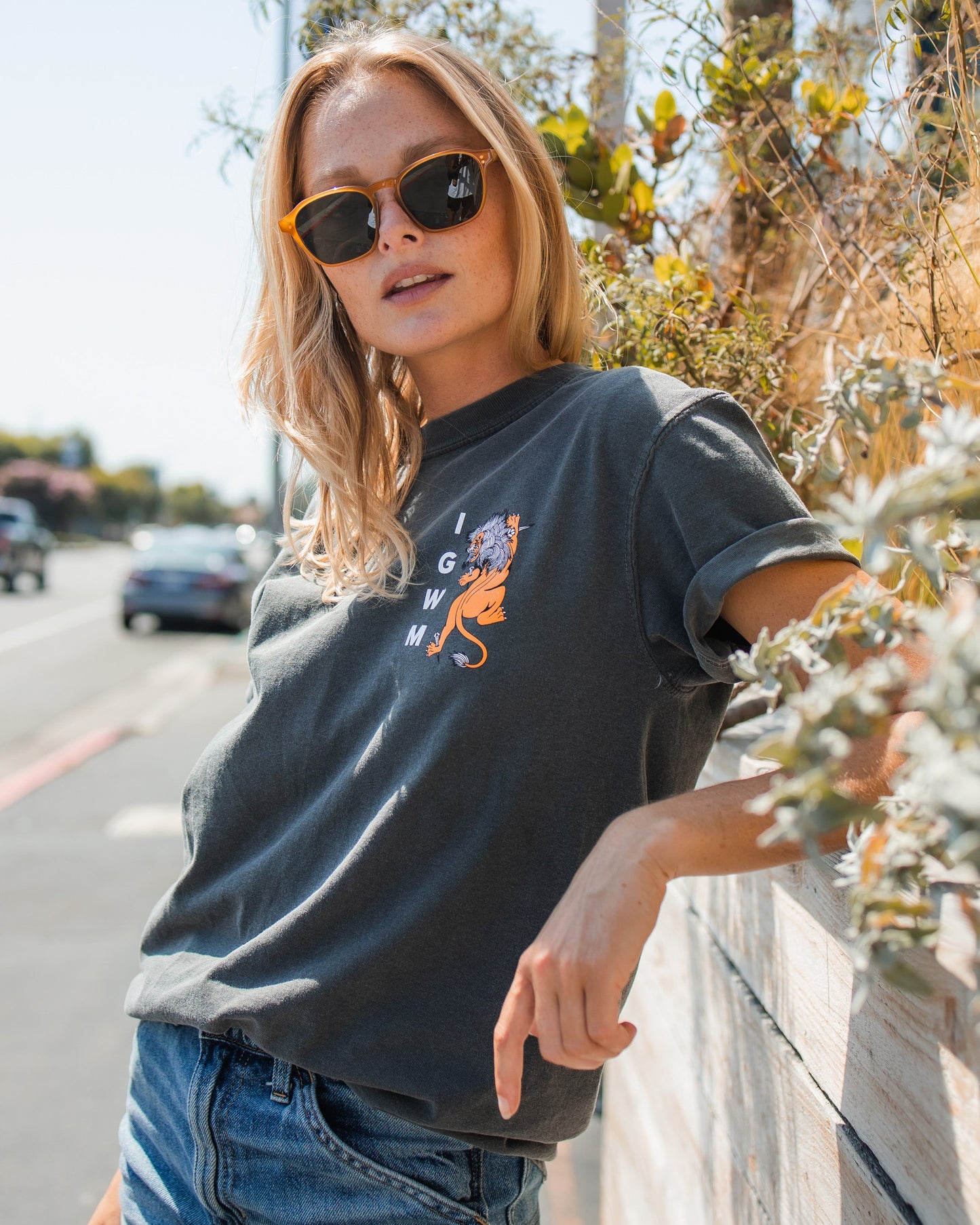 "Nothing But The Blood" Mineral Wash Premium Pepper Tee