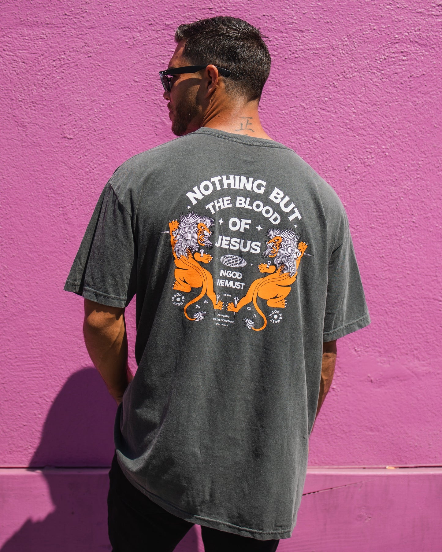 "Nothing But The Blood" Mineral Wash Premium Pepper Tee