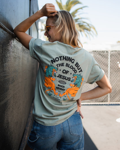 "Nothing But The Blood" Sandstone Premium Melon Tee