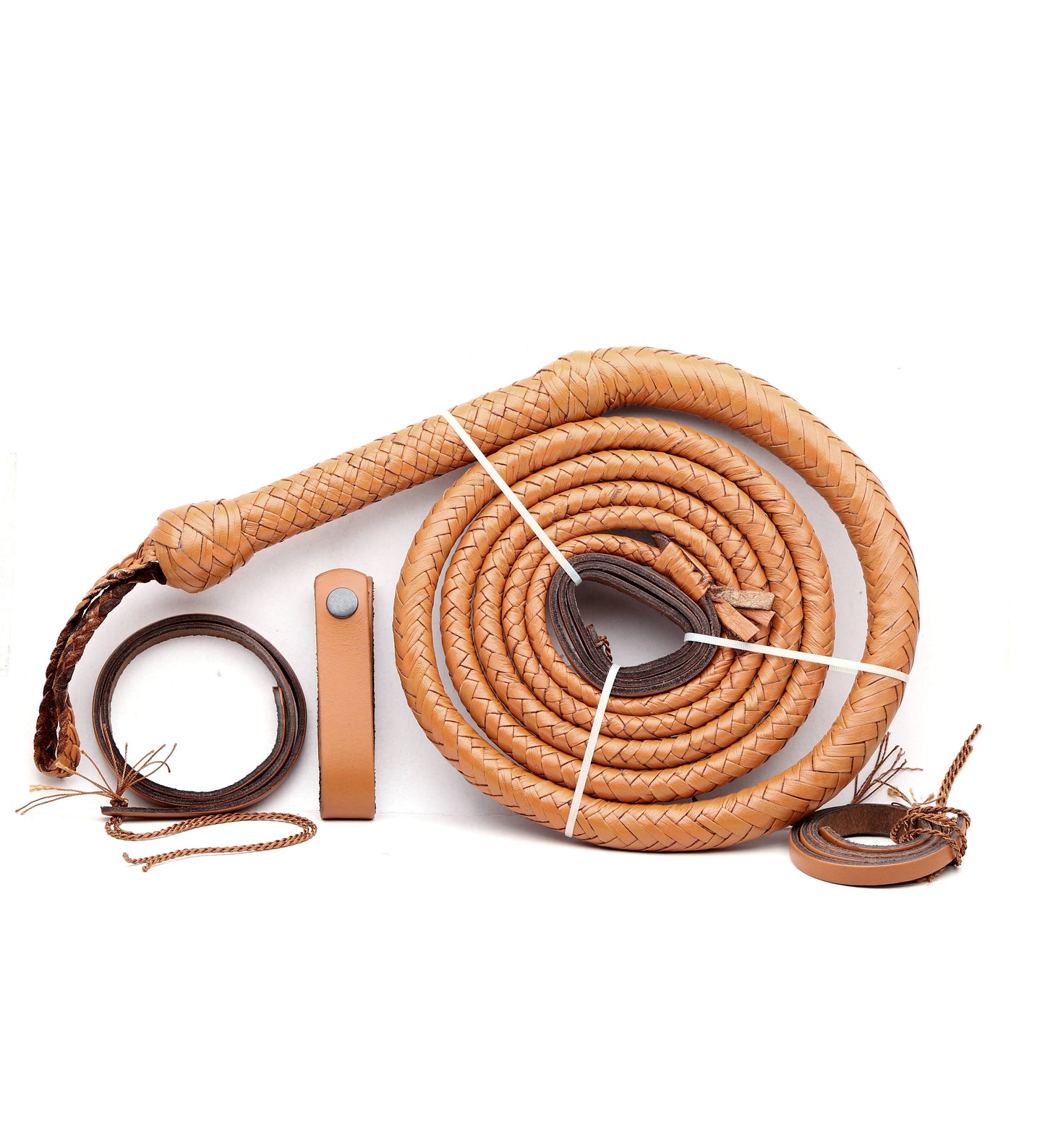 Genuine Tan Leather Bull Whip for Sale Online (4ft–16ft)