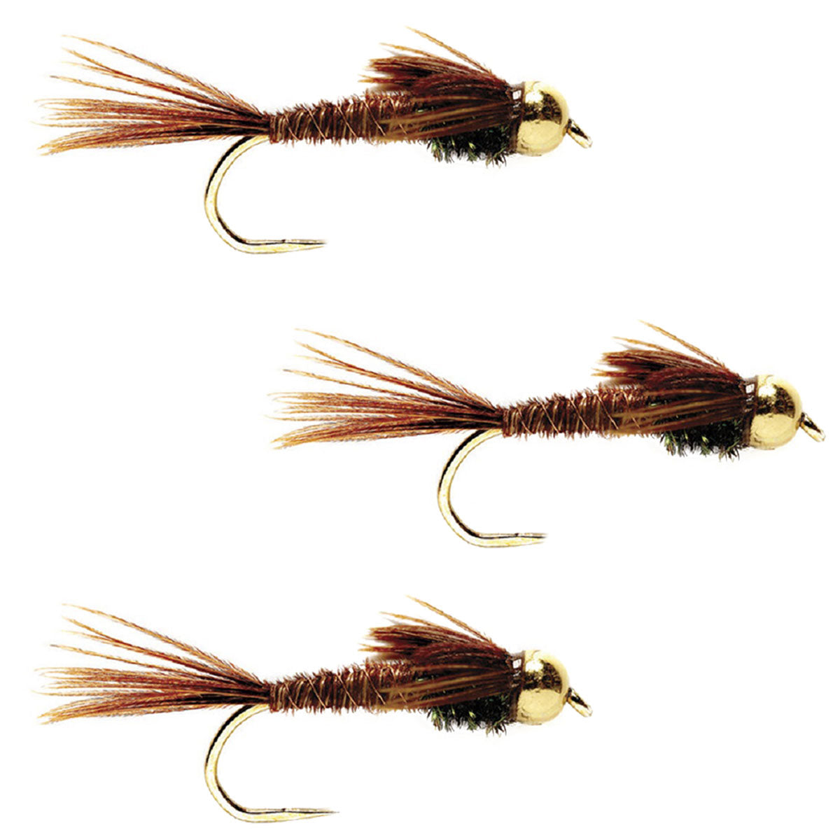barbless fly fishing hooks 3 Pack Barbless Bead Head Pheasant Tail Nymph Fly Hook Size 10