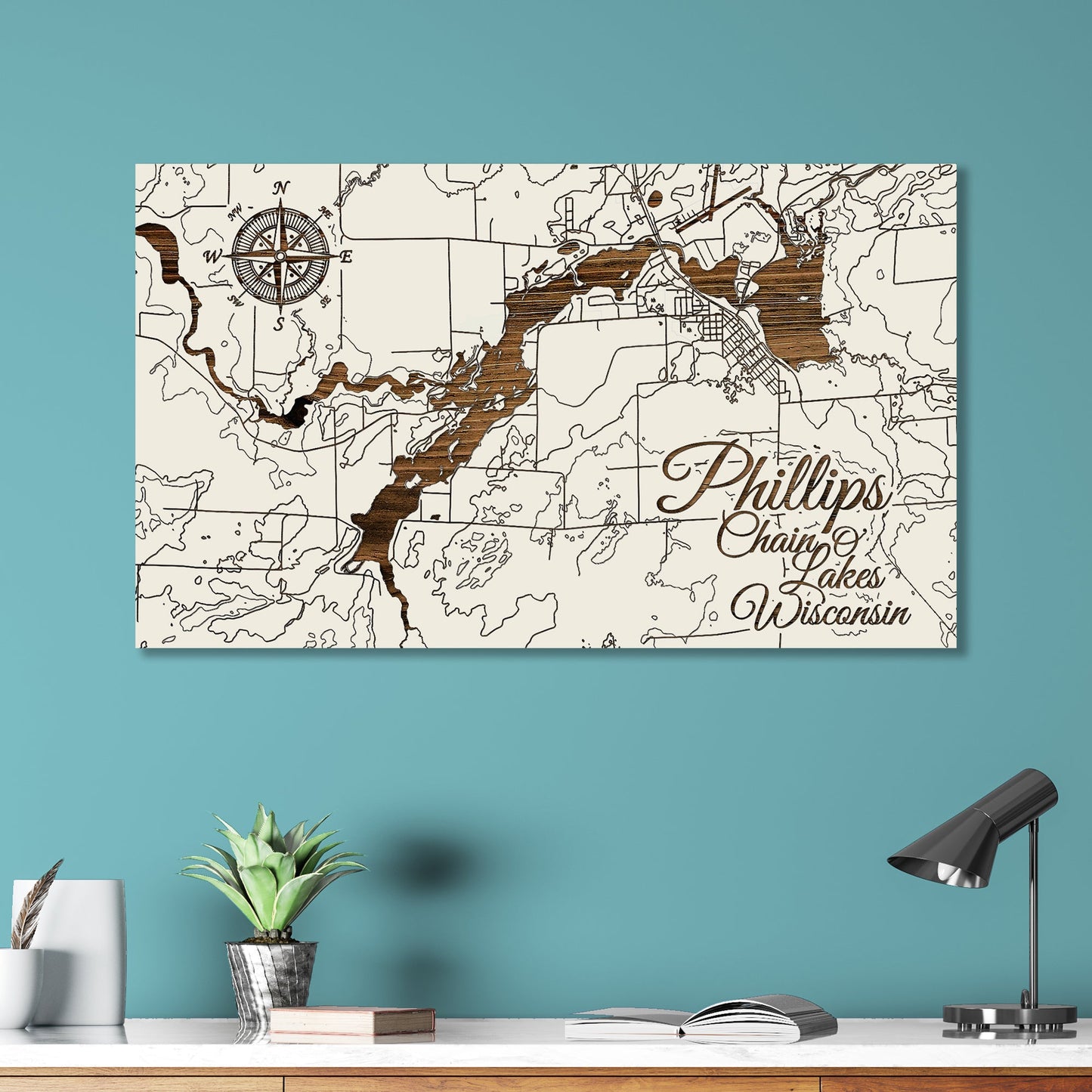 Phillips Chain O’ Lakes, Wisconsin Map