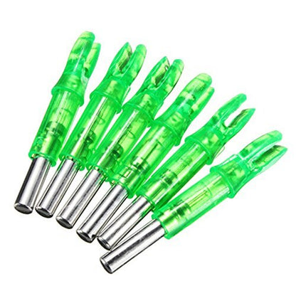 6pcs/lot Automatically ABS 44*6.2mm Led Lighted Arrow Nock Fits diameter Archery hunting Shooting arrow Accessories 4 color