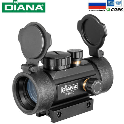 DIANA 1X40 Red Green Dot Sight Scope Tactical Optics Riflescope Fit 11/20mm Rail Rifle Scopes Hunting