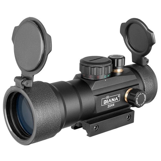 DIANA 1X40 Red Green Dot Sight Scope Tactical Optics Riflescope Fit 11/20mm Rail Rifle Scopes Hunting