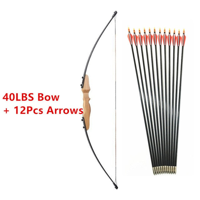 30/40LBS Straight Bow Split 51 Inches Entry Bow With Arrows For Children Youth Archery Hunting Shooting Kids  Bow