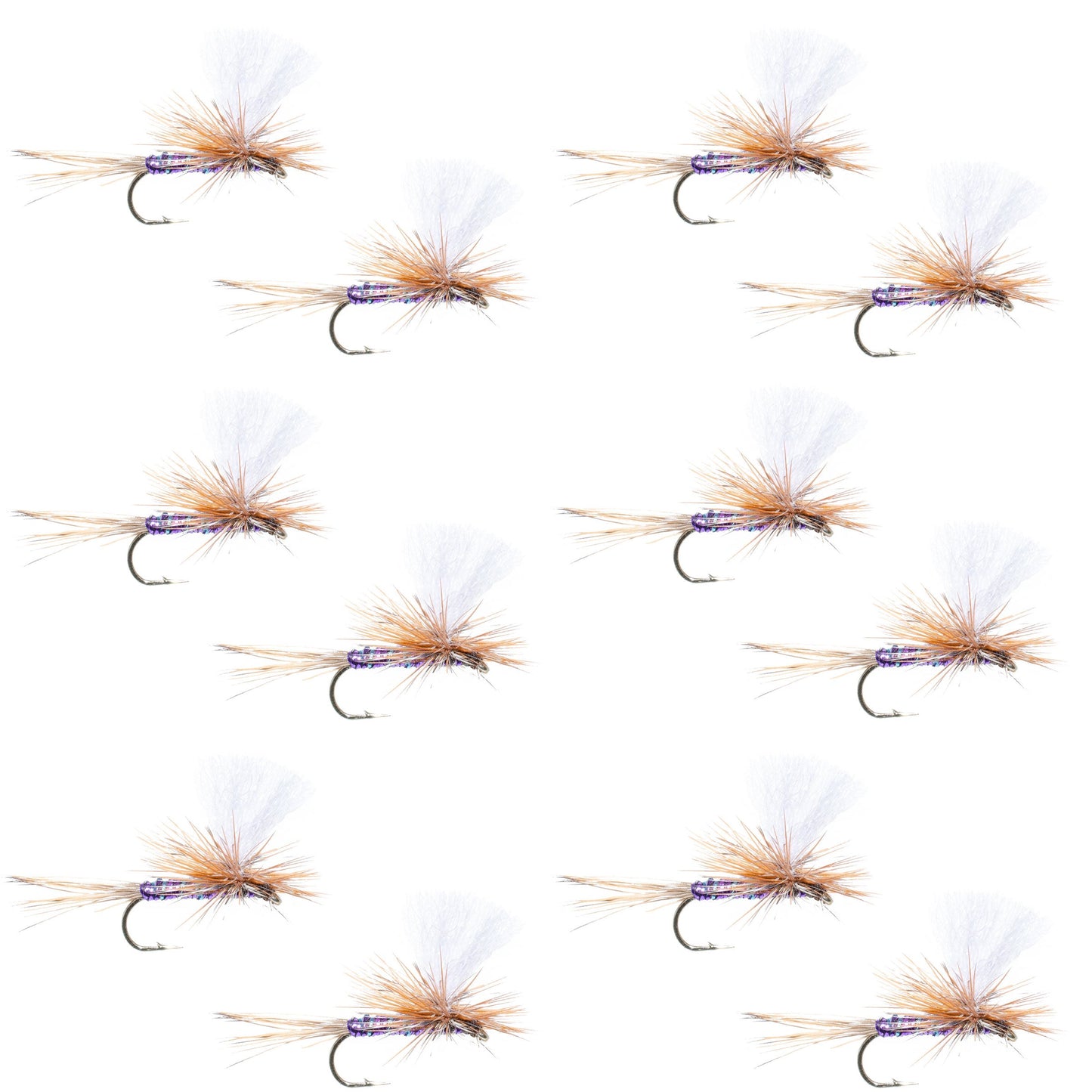 Parachute Super Flash Purple Haze Dry Fly - 12 Flies Size 12
