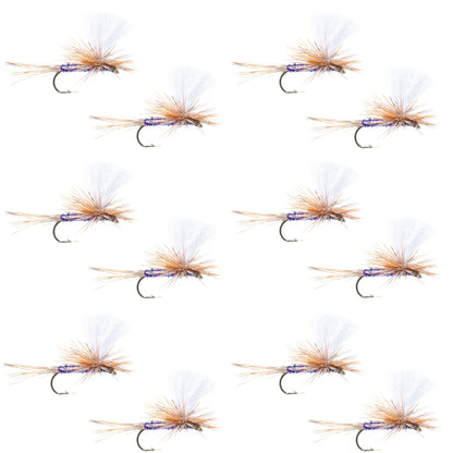 Parachute Super Flash Purple Haze Dry Fly - 12 Flies Size 16
