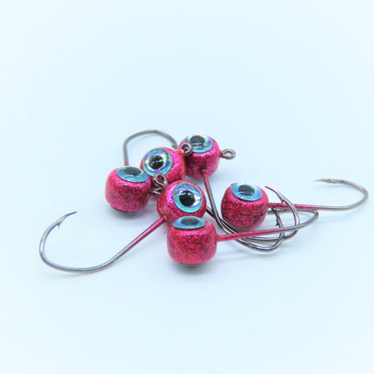 Free Style Jig Heads - 3D Eyes - 12 Pack - No Collar