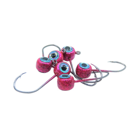 Free Style Jig Heads - 3D Eyes - 12 Pack - No Collar