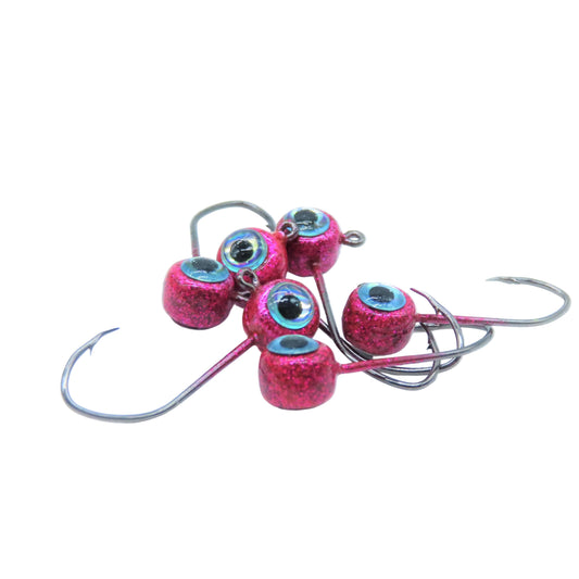 Free Style Jig Heads - 3D Eyes - 12 Pack - No Collar