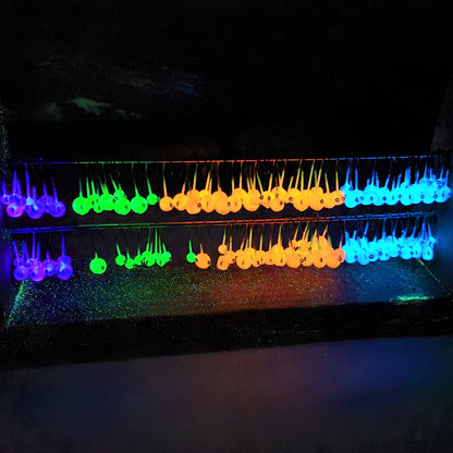 Glow Jig Heads - 1/32- 1/16 - 1/8 - 12 Pack - No Collar