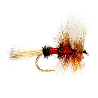 Barbless Royal Wulff Classic Hair Wing Dry Fly - 6 Flies Hook Size 14