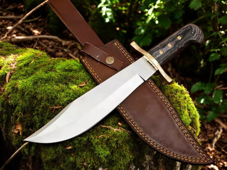 Bowie Knife Sheath D2 Steel Blade & Exotic Wood Handle