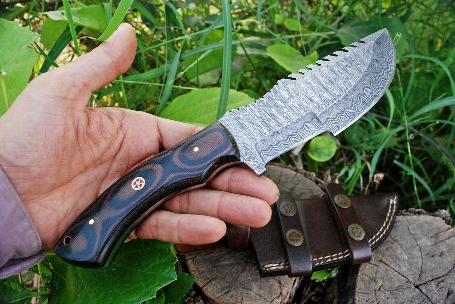Knife from the Movie The Hunted – 10" Damascus Steel with Micarta Handle