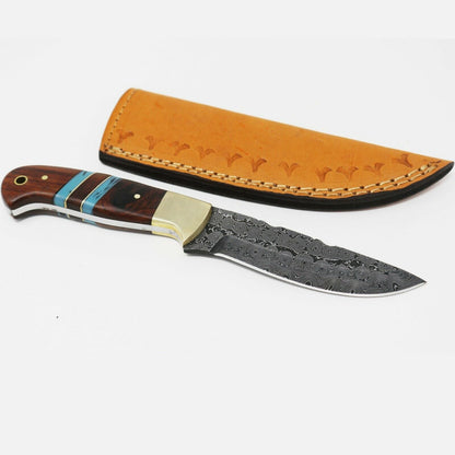 Custom Handmade Fixed Blade Damascus Steel Hunting Knife