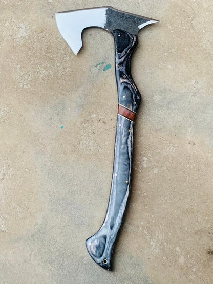 Precision Throwing Tomahawk with Custom Handmade Forged 1095 Steel Blade and Exotic Rosewood Handle – Strike Master