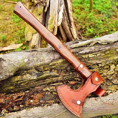 Custom Handmade Hand Engraved High Carbon Steel Viking Tomahawk Axe with Rosewood Handle by KBS Knives Store