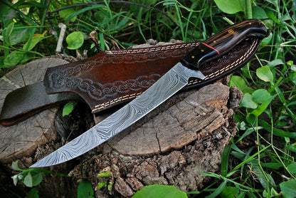 Best Fish Fillet Knife – Damascus Steel with Wenge Wood & Horn Handle