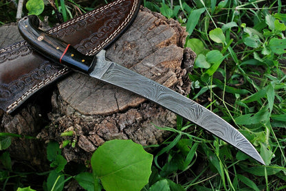 Best Fish Fillet Knife – Damascus Steel with Wenge Wood & Horn Handle