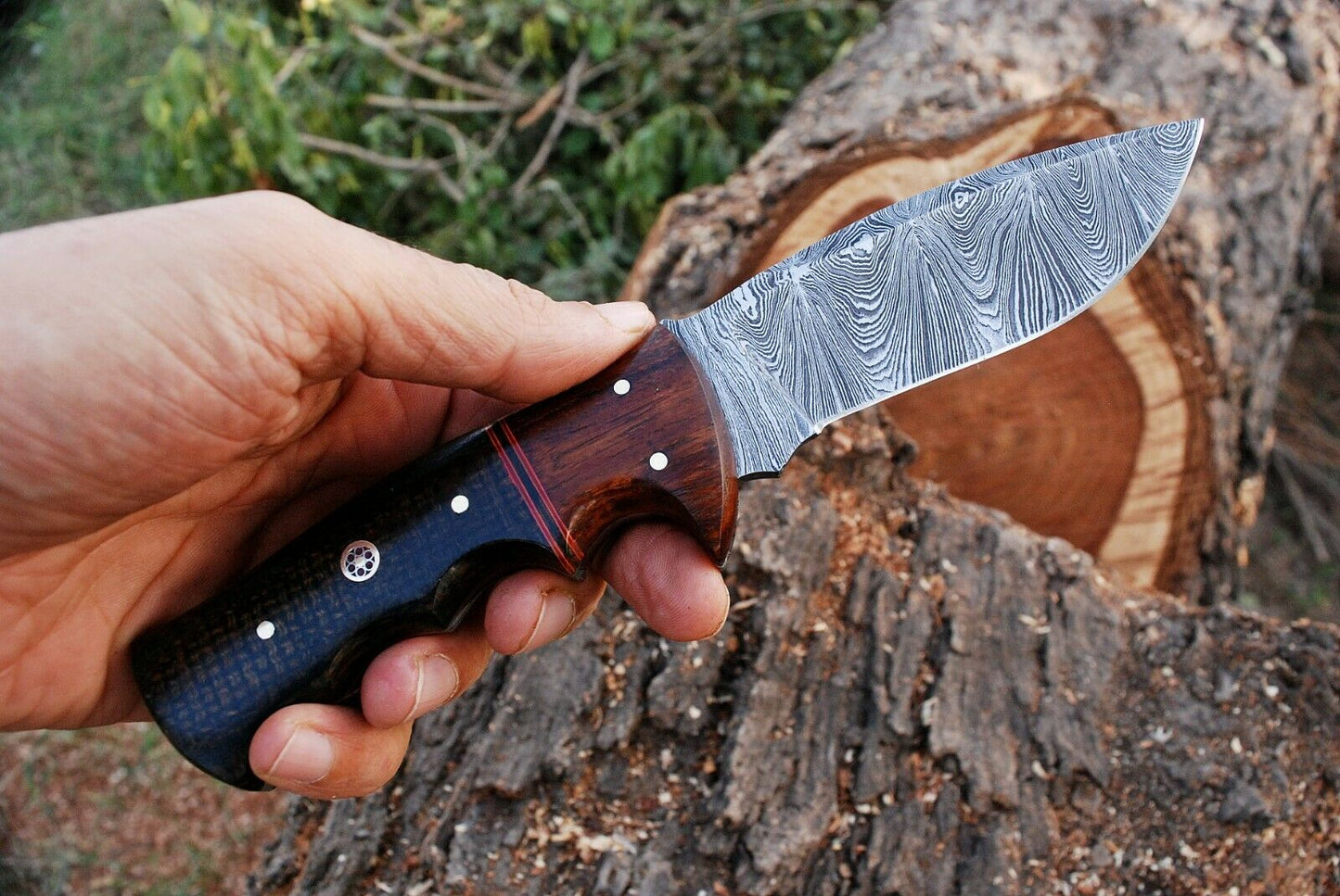 Custom Handmade Damascus Steel Hunting Knife