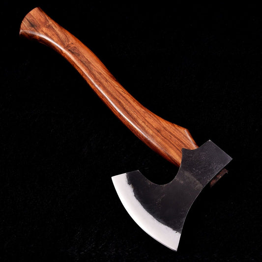 Viking Hatchet with Custom Handmade Forged 1095 Steel Blade and Rosewood Handle – KBS Knives Store
