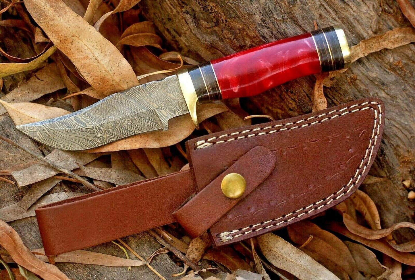 Custom Handmade Damascus Steel Hunting Knife