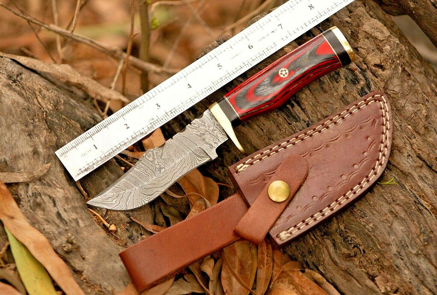 Custom Handmade Damascus Steel Hunting Knife