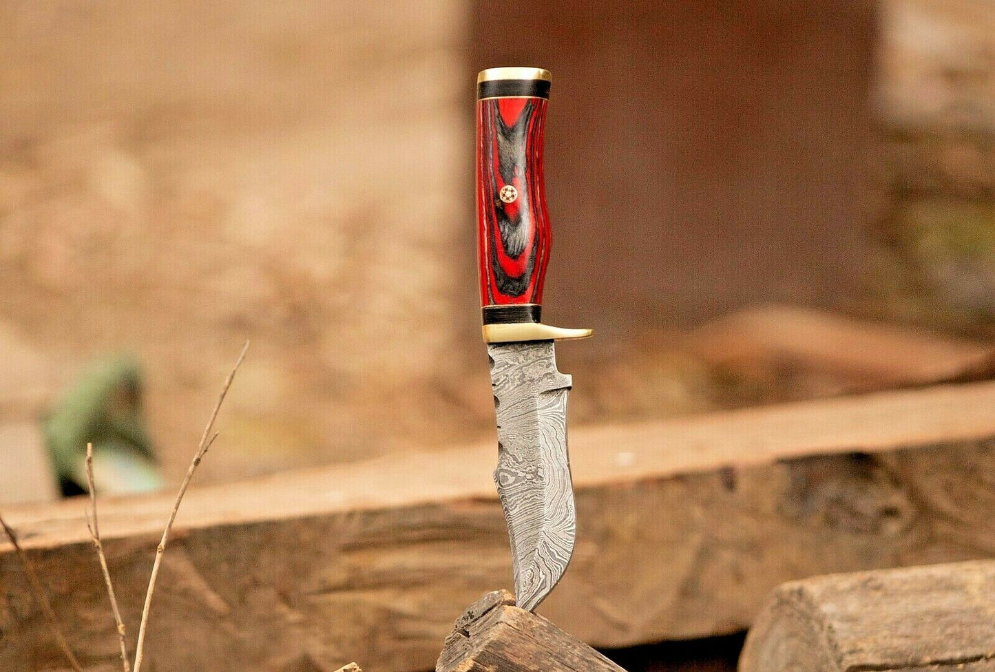 Custom Handmade Damascus Steel Hunting Knife