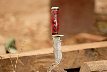 Custom Handmade Damascus Steel Hunting Knife