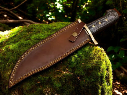 Bowie Knife Sheath D2 Steel Blade & Exotic Wood Handle