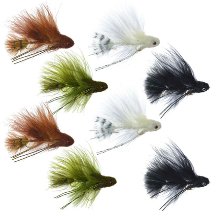 Mini Sex Dungeon Streamer Sampler - 8 Flies - 4 Colors - Size 6 - Articulated Streamers