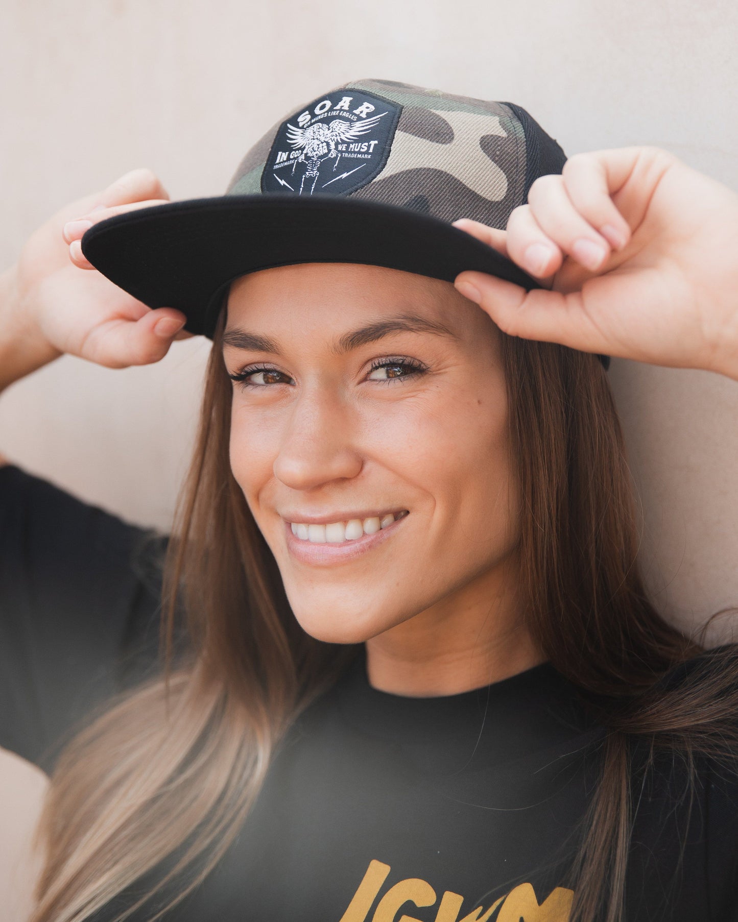 "Wings Like Eagles" Camo Snapback Hat