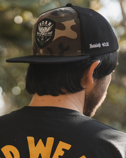 "Wings Like Eagles" Camo Snapback Hat