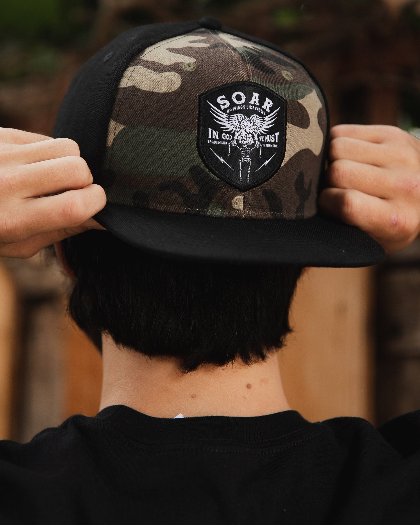 "Wings Like Eagles" Camo Snapback Hat