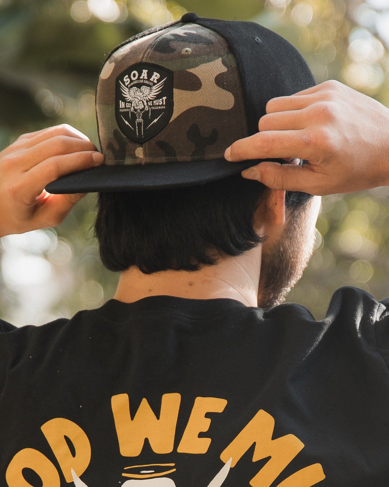 "Wings Like Eagles" Camo Snapback Hat